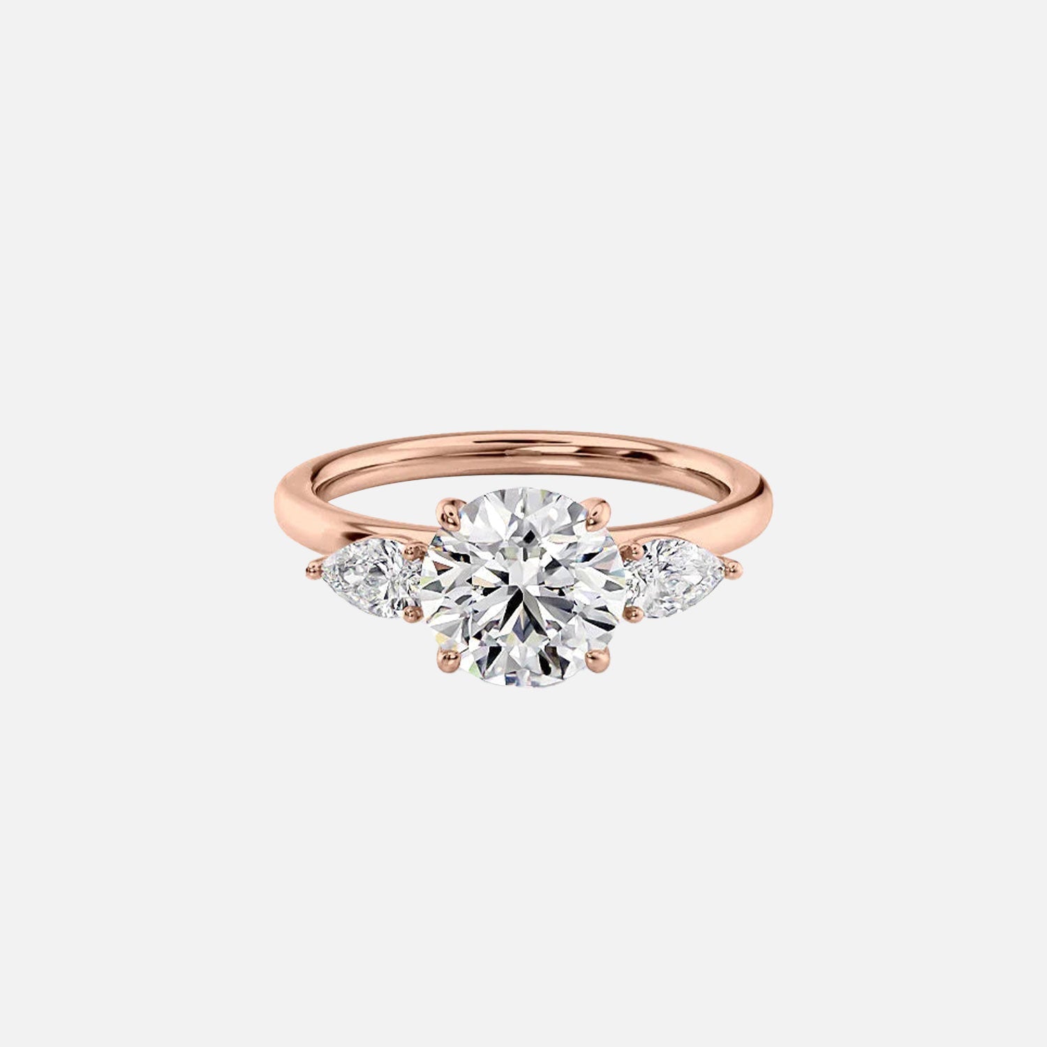  The Lauren Round Moissanite Ring 14k Rose Gold 001