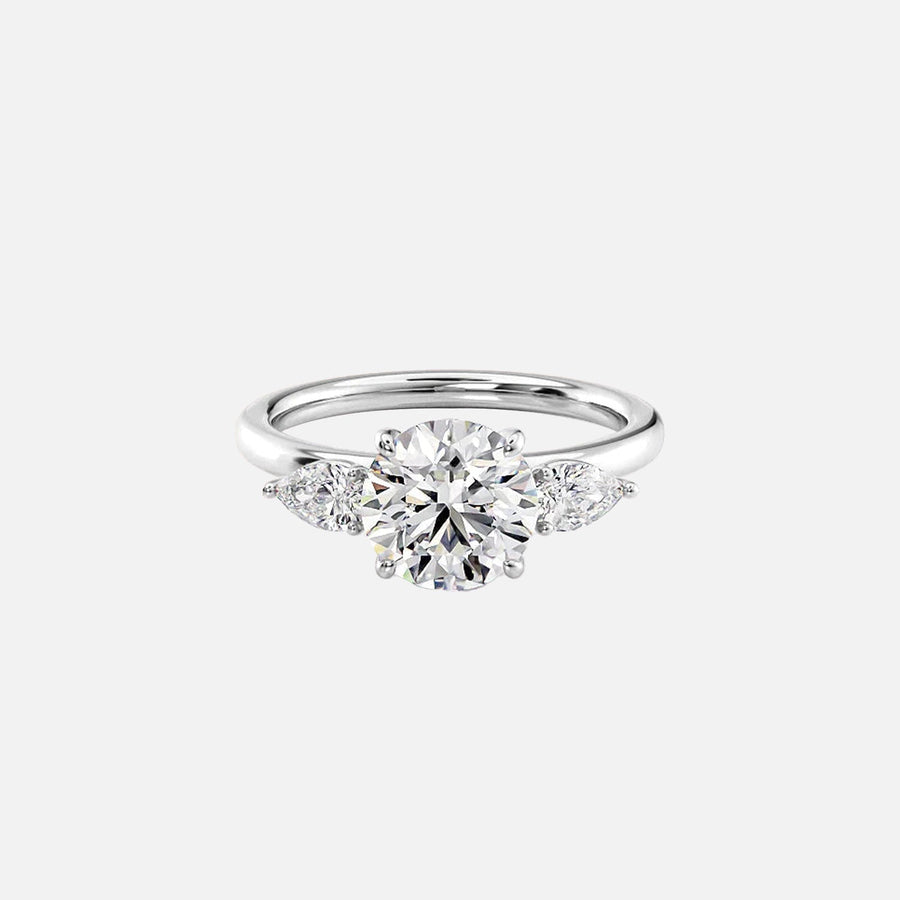  The Lauren Round Moissanite Ring 14k White Gold 001