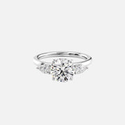  The Lauren Round Moissanite Ring 18k White Gold 001