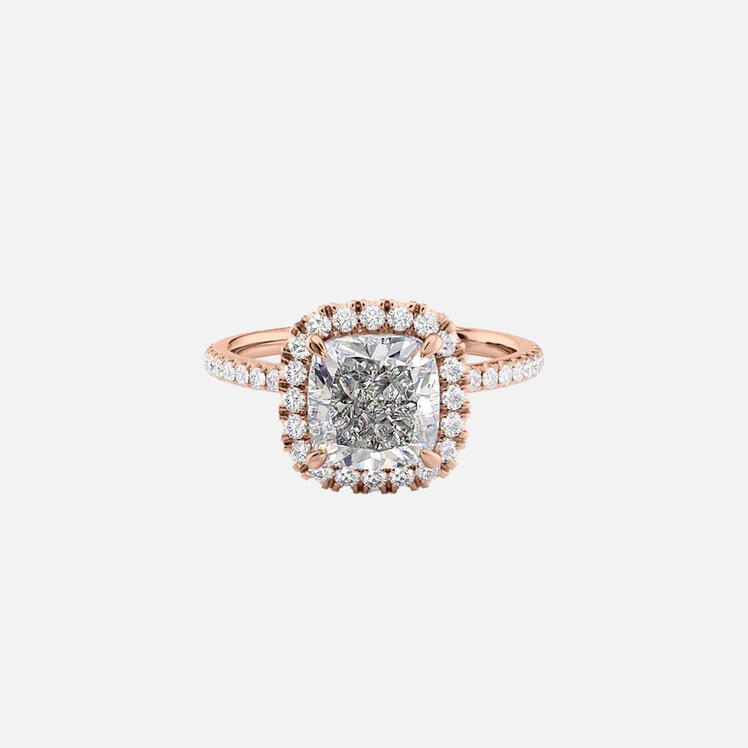  The Lenny Cushion Moissanite Ring 14k Rose Gold 001
