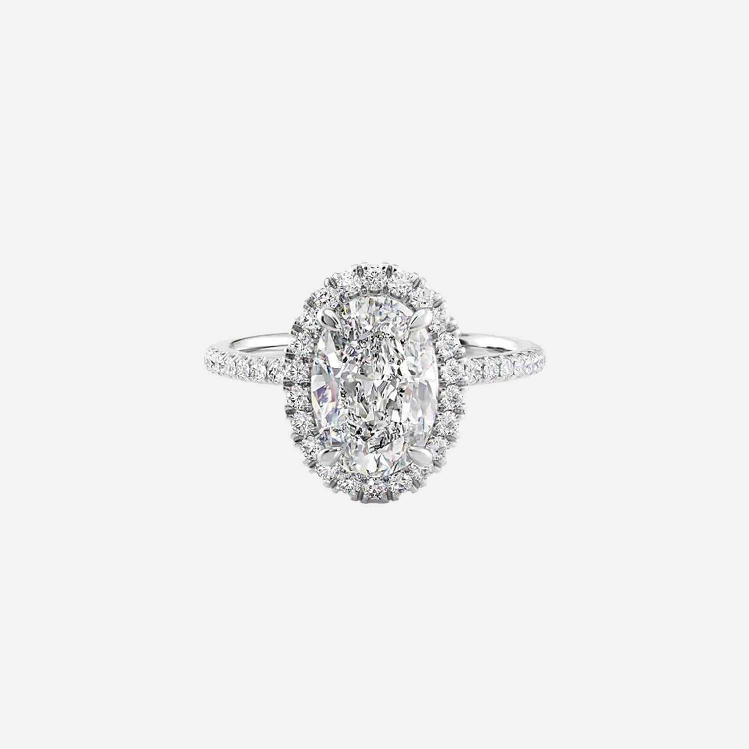  The Lenny Oval Lab Diamond Ring 14k White Gold 001