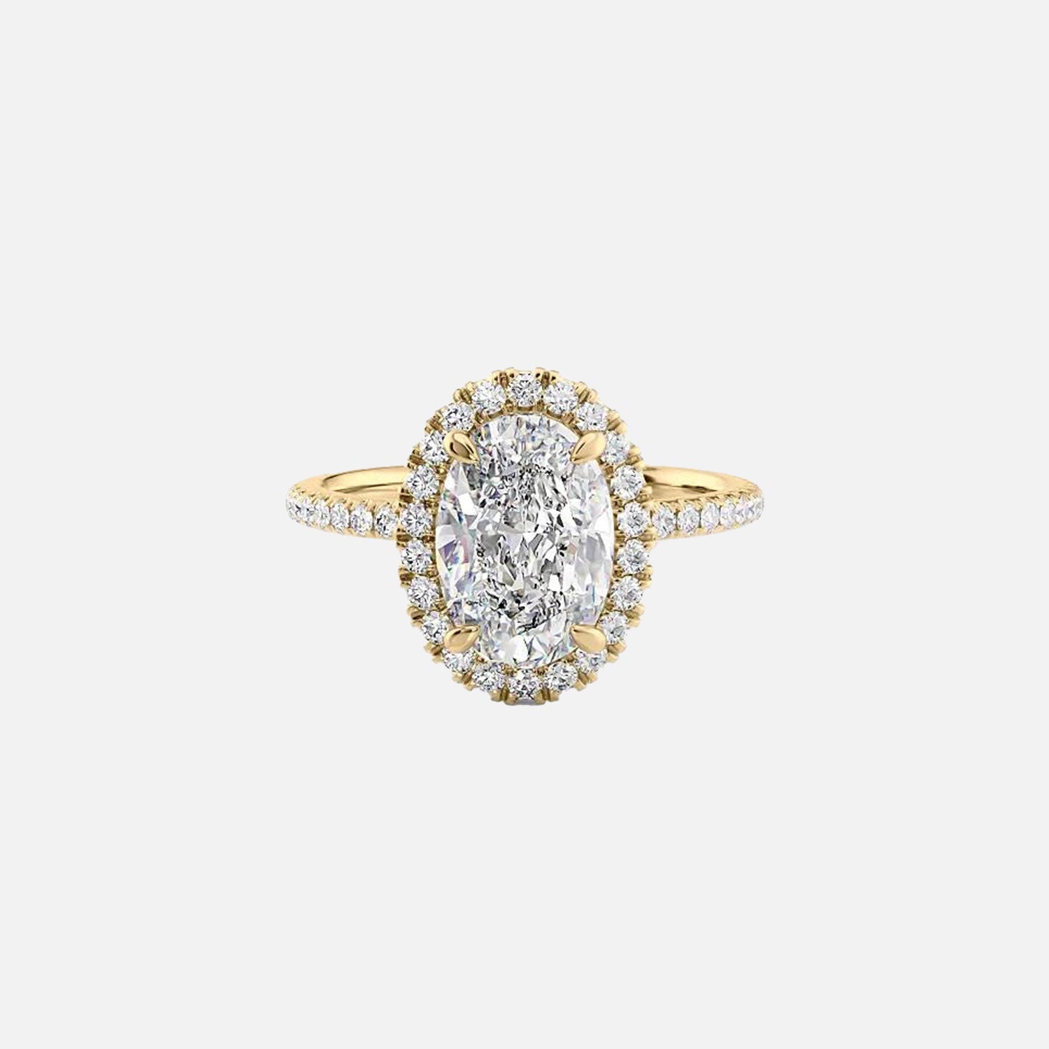 The Lenny Oval Moissanite Ring 14k Yellow Gold 001