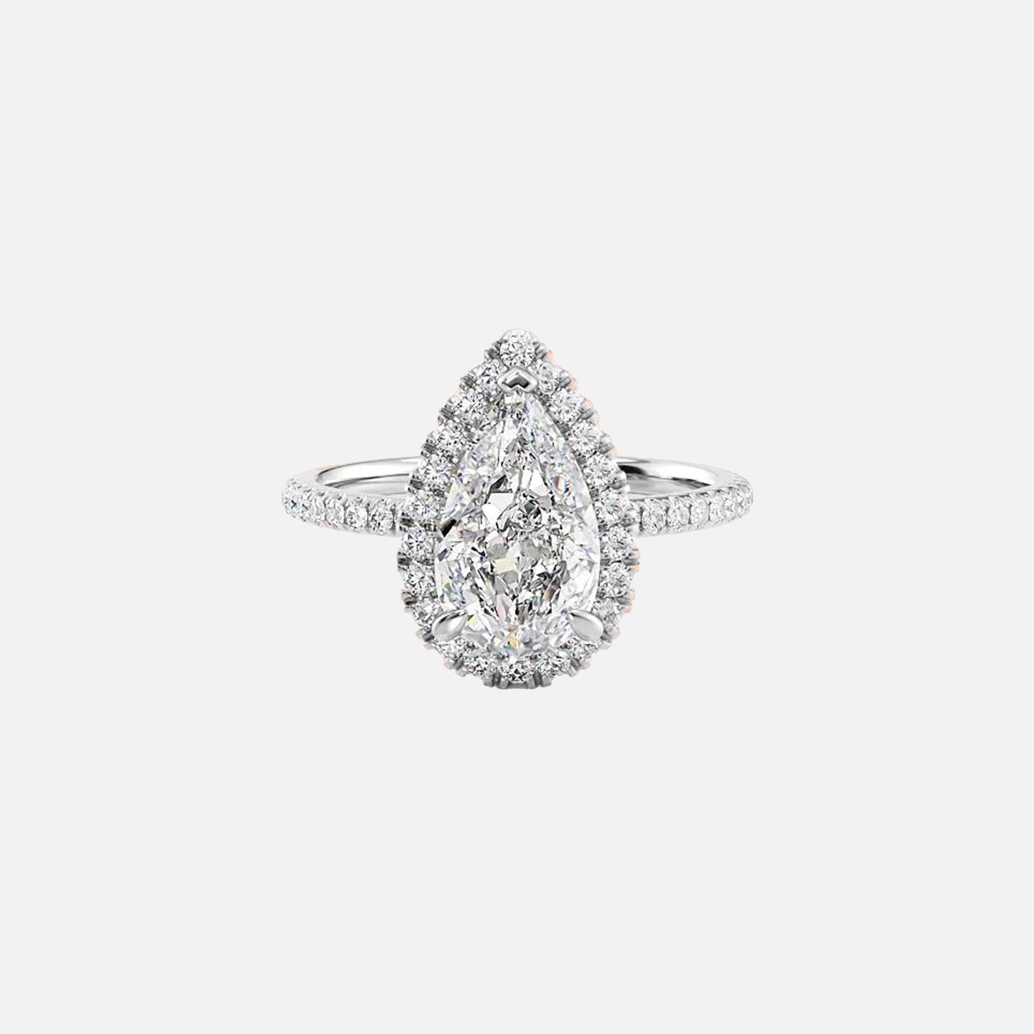  The Lenny Pear Lab Diamond Ring 14k White Gold 001