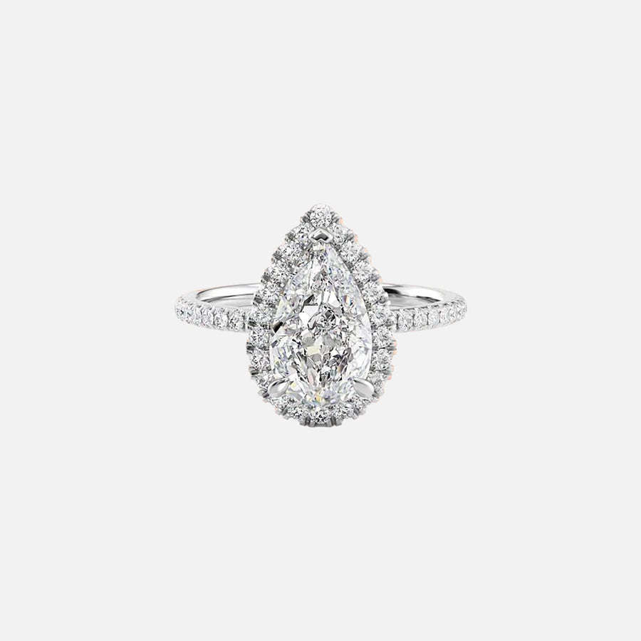 The Lenny Pear Lab Diamond Ring 18k White Gold 001