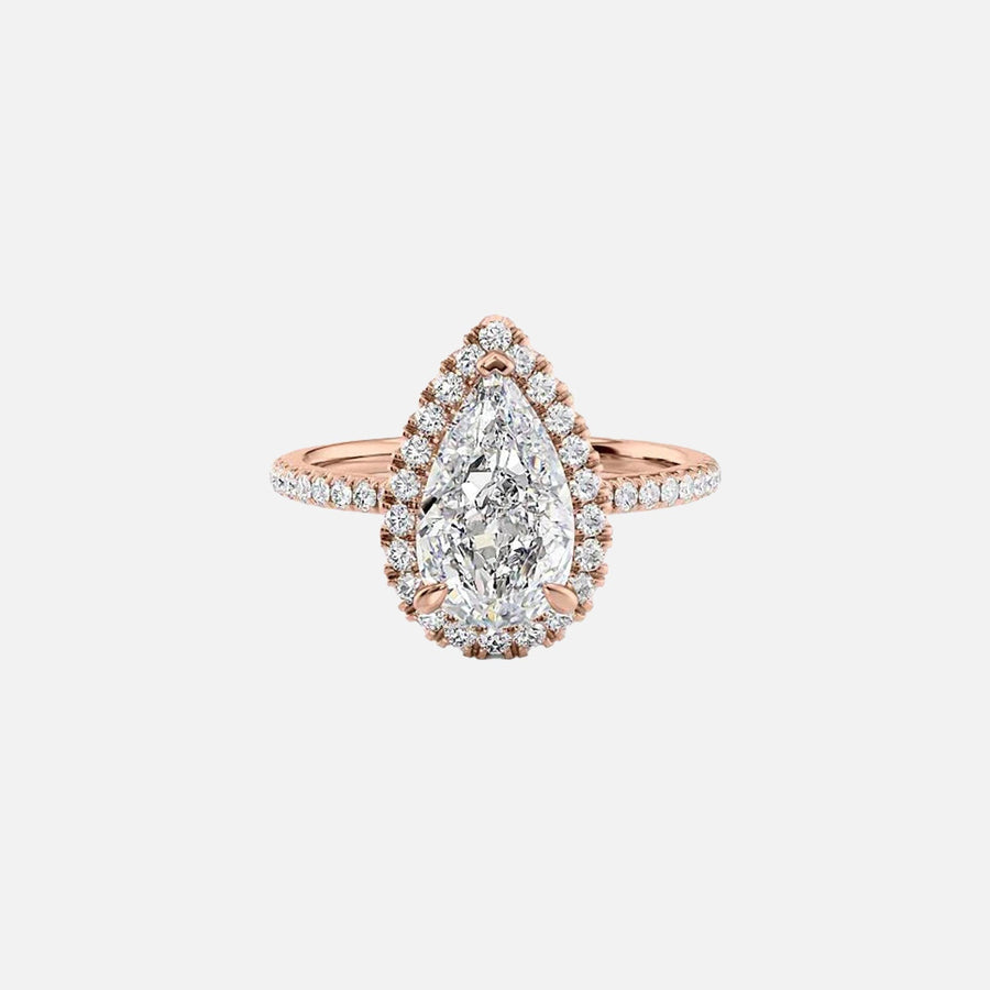  The Lenny Pear Moissanite Ring 14k Rose Gold 001
