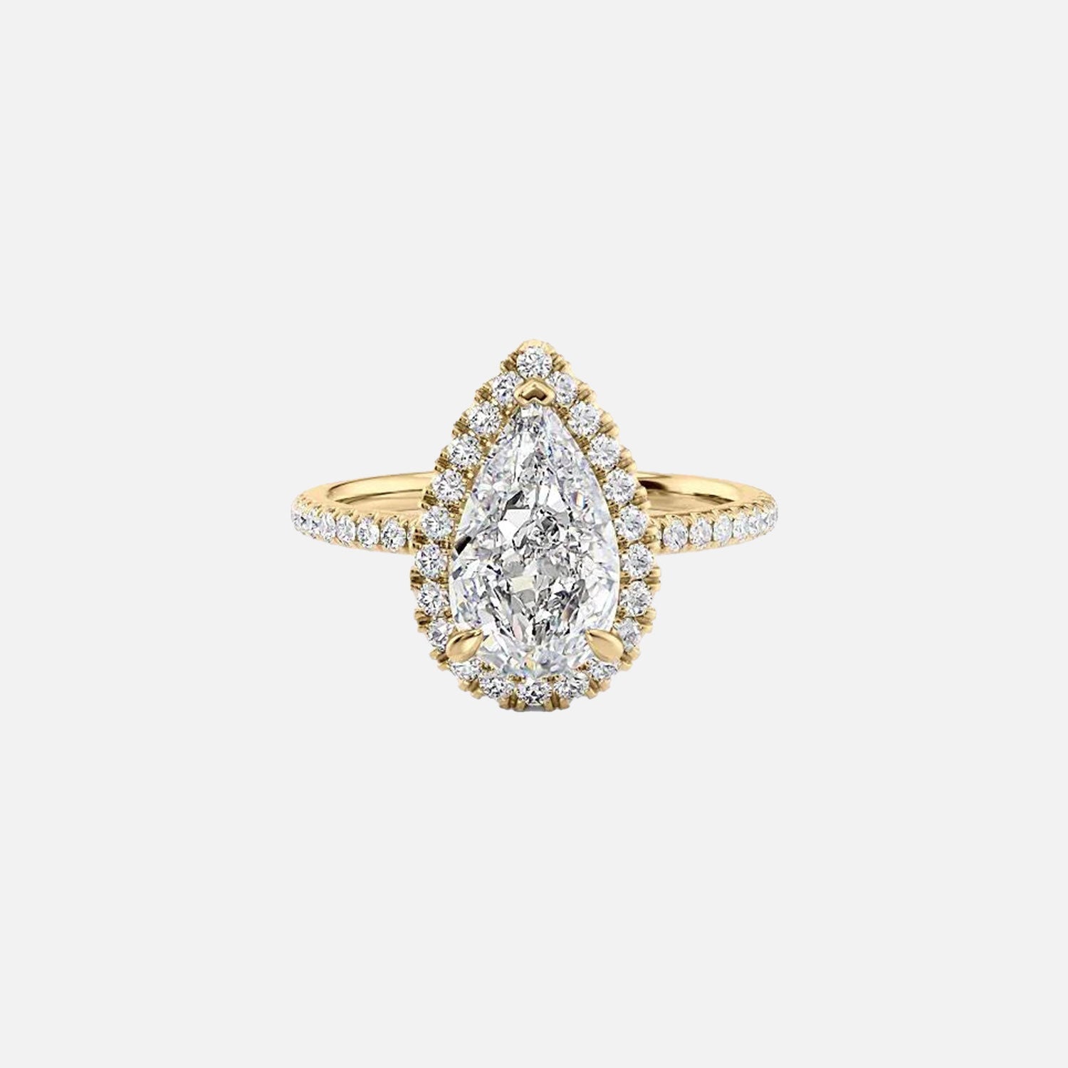 The Lenny Pear Moissanite Ring 14k Yellow Gold 001