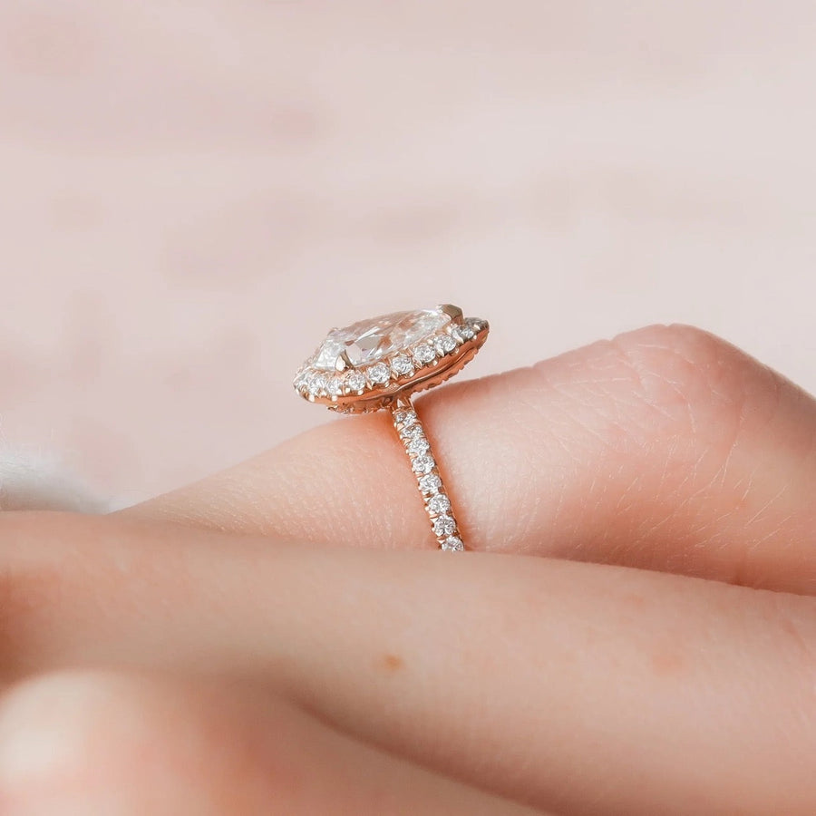  The Lenny Pear Moissanite Ring 18k Rose Gold 003