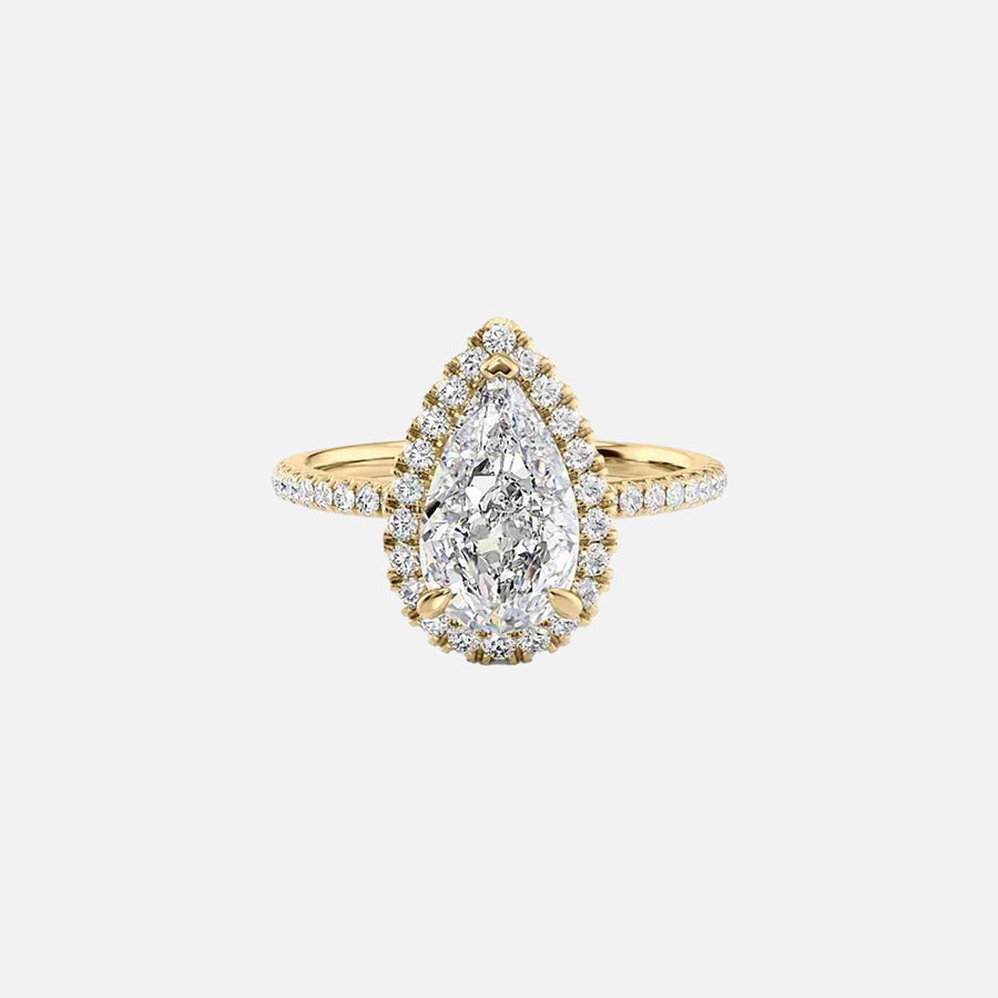  The Lenny Pear Moissanite Ring 18k Yellow Gold 001
