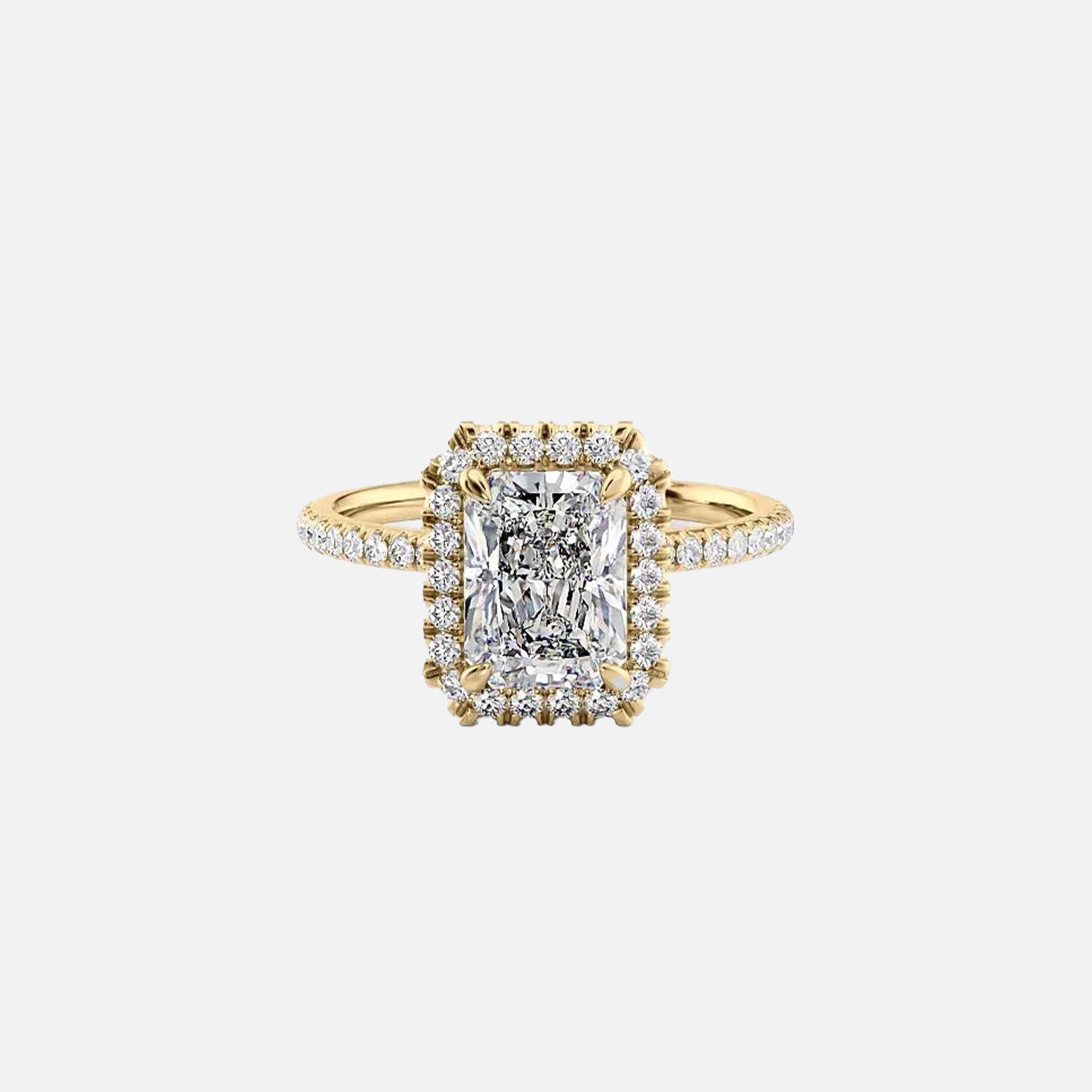 The Lenny Radiant Lab Diamond Ring 14k Yellow Gold 001