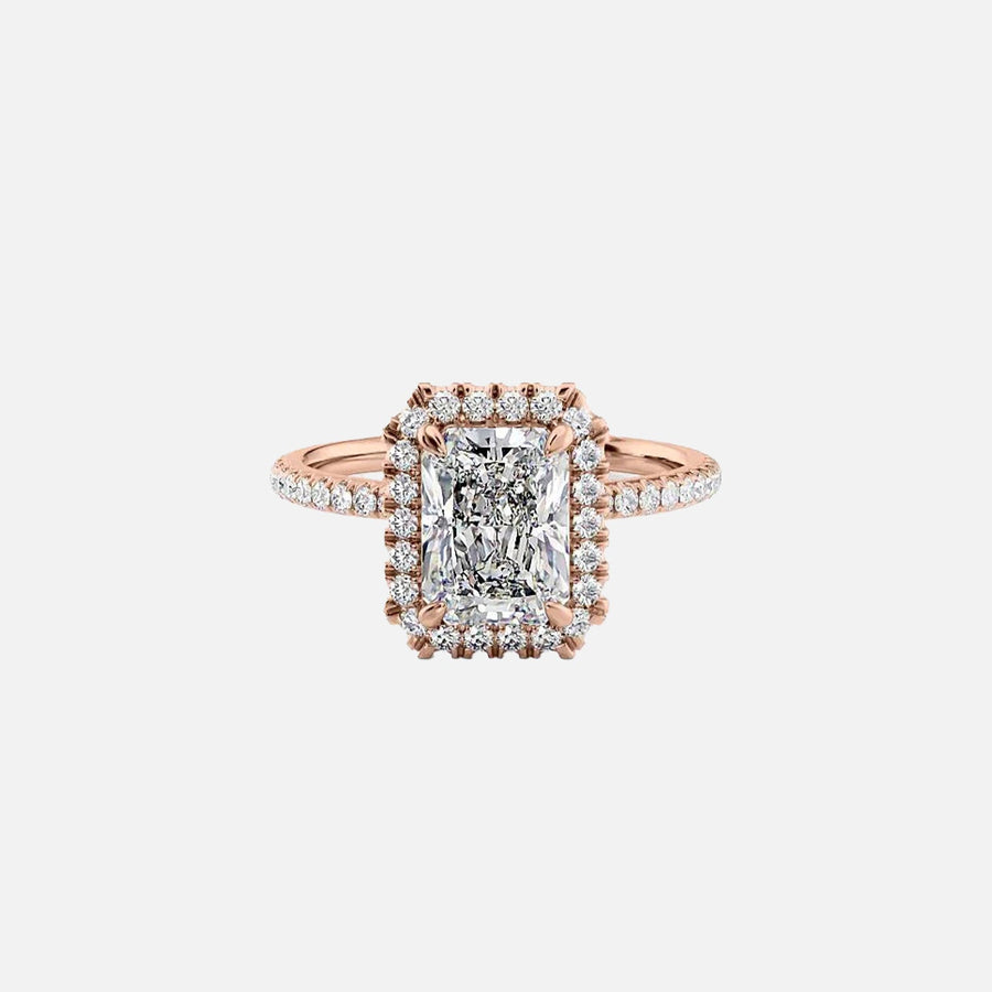  The Lenny Radiant Moissanite Ring 14k Rose Gold 001