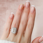  The Lenny Radiant Moissanite Ring 14k White Gold 003