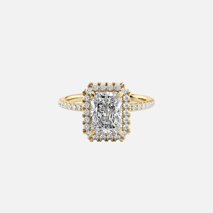The Lenny Radiant Moissanite Ring 14k Yellow Gold 001