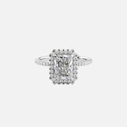  The Lenny Radiant Moissanite Ring 18k White Gold 001