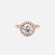  The Lenny Round Lab Diamond Ring 14k Rose Gold 001