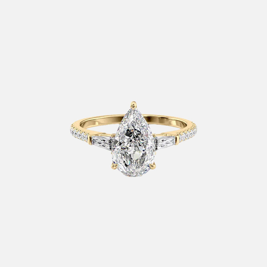 The Leona Pear Pave Moissanite Ring - KNT - Engagement Rings, Wedding Bands & Fine Jewelry
