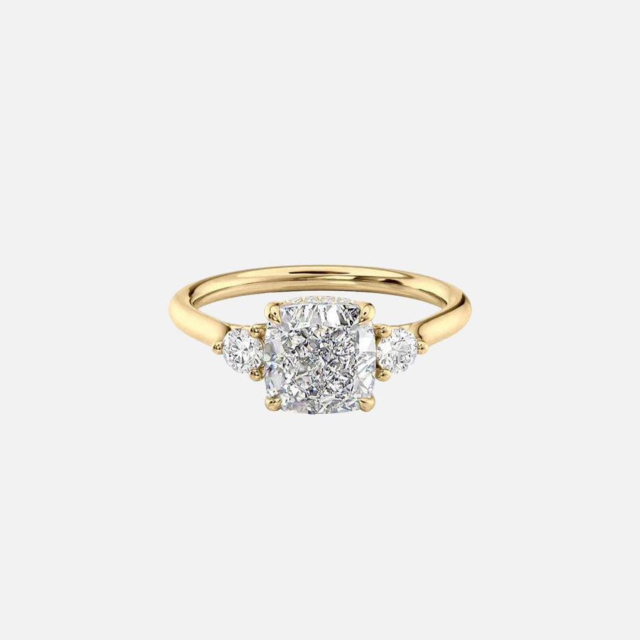 The Lia Cushion Lab Diamond Ring 14k Yellow Gold 001