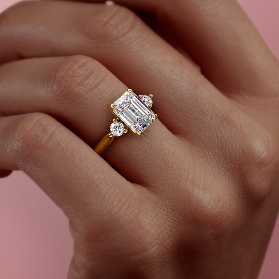  The Lia Emerald Lab Diamond Ring 14k Yellow Gold 005 Final