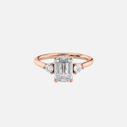  The Lia Emerald Moissanite Ring 14k Rose Gold 001