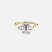 The Lia Emerald Moissanite Ring 14k Yellow Gold 001