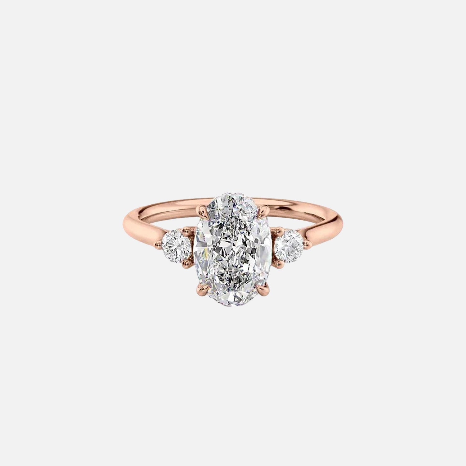  The Lia Oval Lab Diamond Ring 14k Rose Gold 001