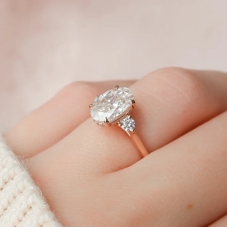  The Lia Oval Lab Diamond Ring 18k Rose Gold 004