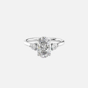  The Lia Oval Moissanite Ring 14k White Gold 001