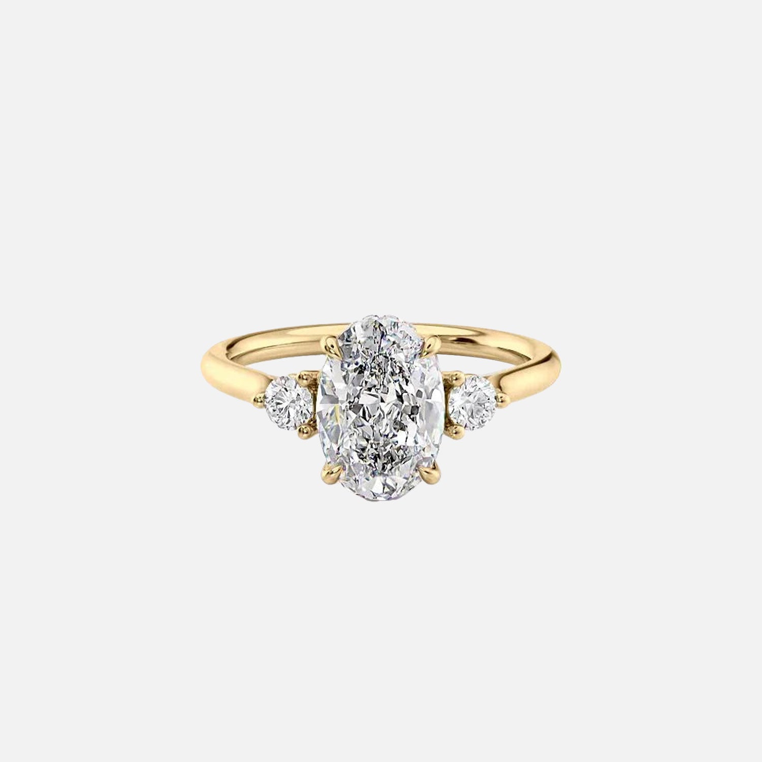 The Lia Oval Moissanite Ring 14k Yellow Gold 001