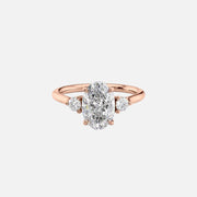  The Lia Oval Moissanite Ring 18k Rose Gold 001