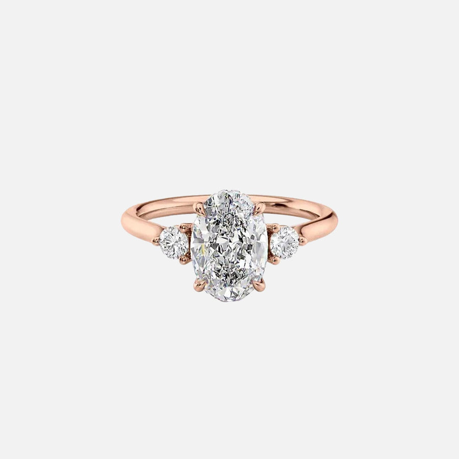  The Lia Oval Moissanite Ring 18k Rose Gold 001
