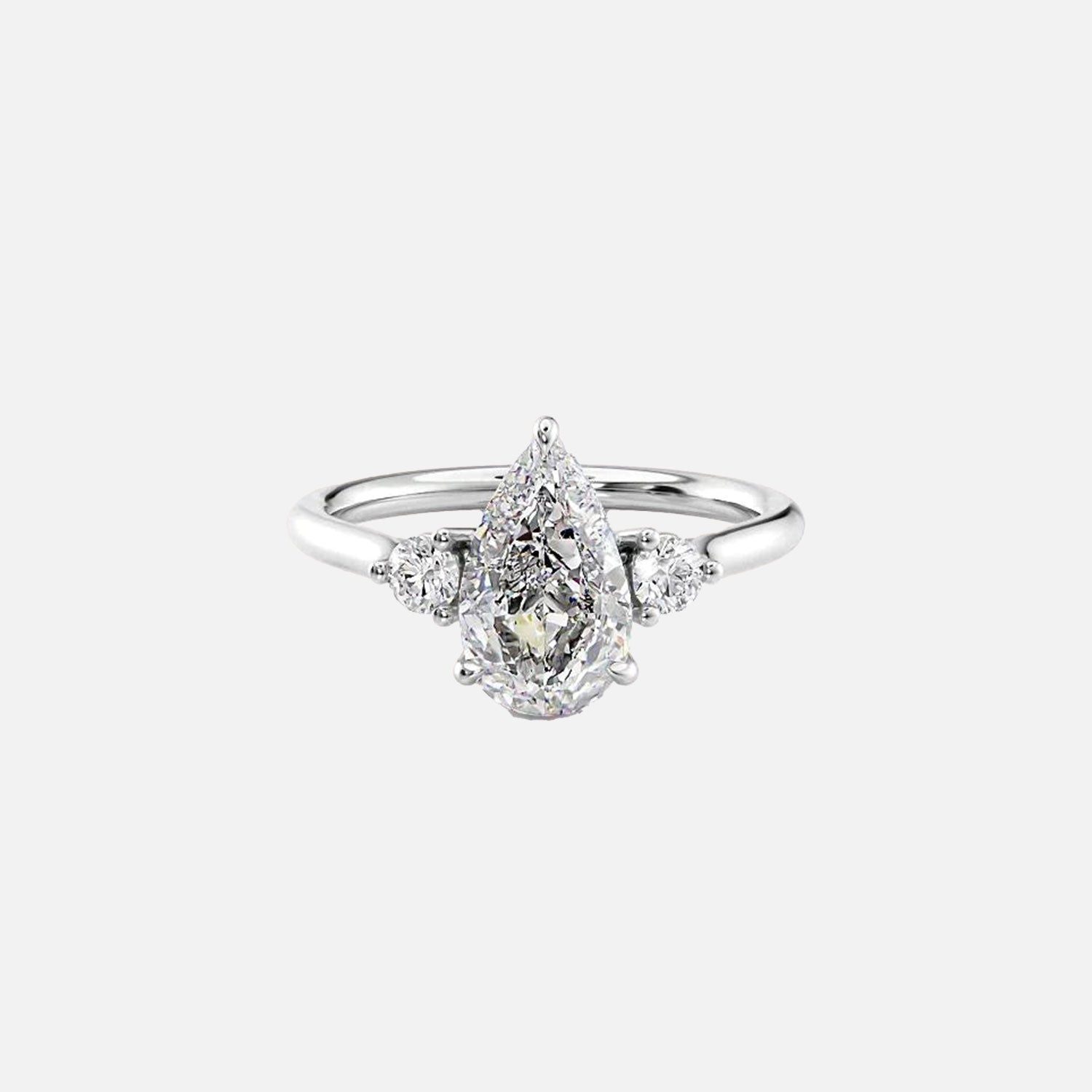  The Lia Pear Lab Diamond Ring 14k White Gold 001