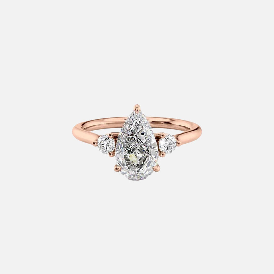  The Lia Pear Lab Diamond Ring 18k Rose Gold 001
