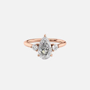  The Lia Pear Moissanite Ring 18k Rose Gold 001
