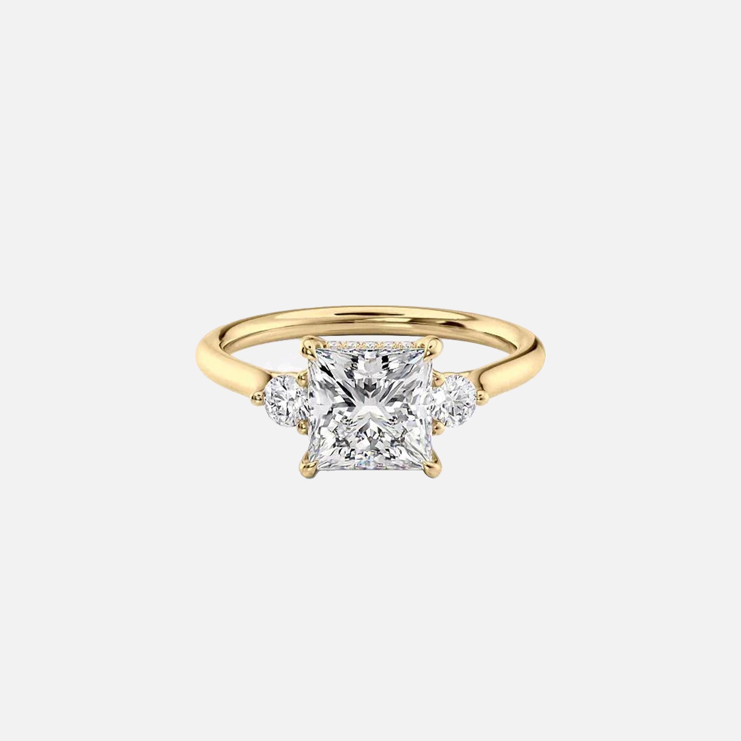 The Lia Princess Moissanite Ring 14k Yellow Gold 001