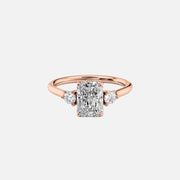  The Lia Radiant Moissanite Ring 14k Rose Gold 001