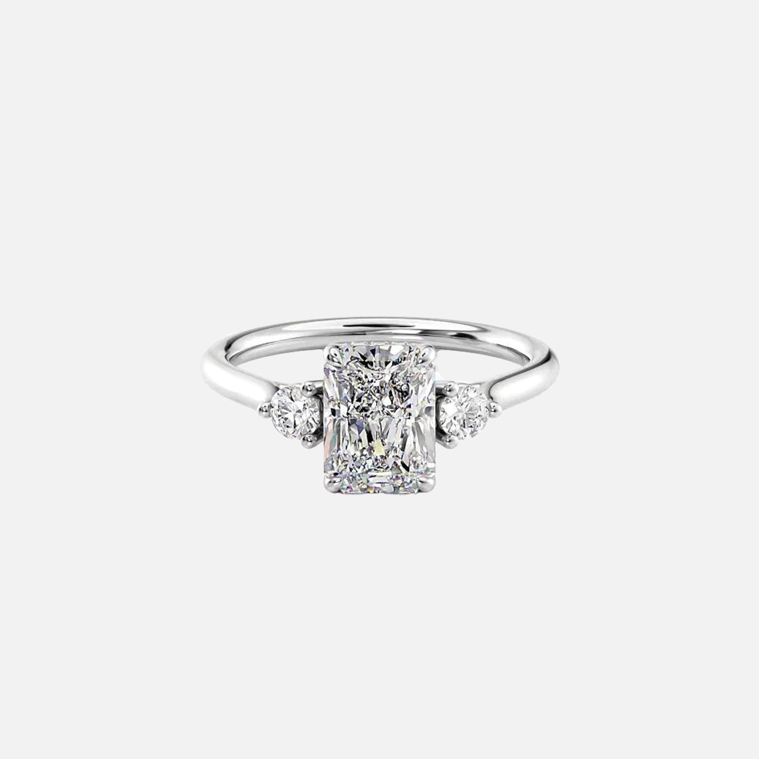  The Lia Radiant Moissanite Ring 14k White Gold 001