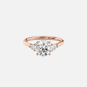  The Lia Round Lab Diamond Ring 14k Rose Gold 001