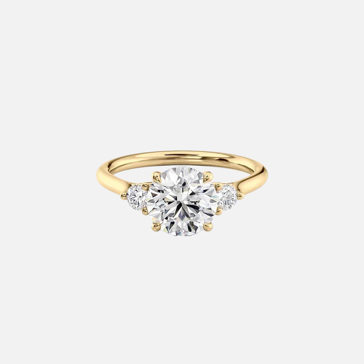 The Lia Round Lab Diamond Ring 14k Yellow Gold 001