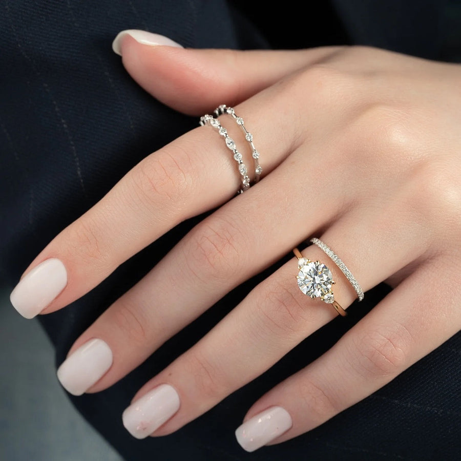  The Lia Round Lab Diamond Ring 14k Yellow Gold 004