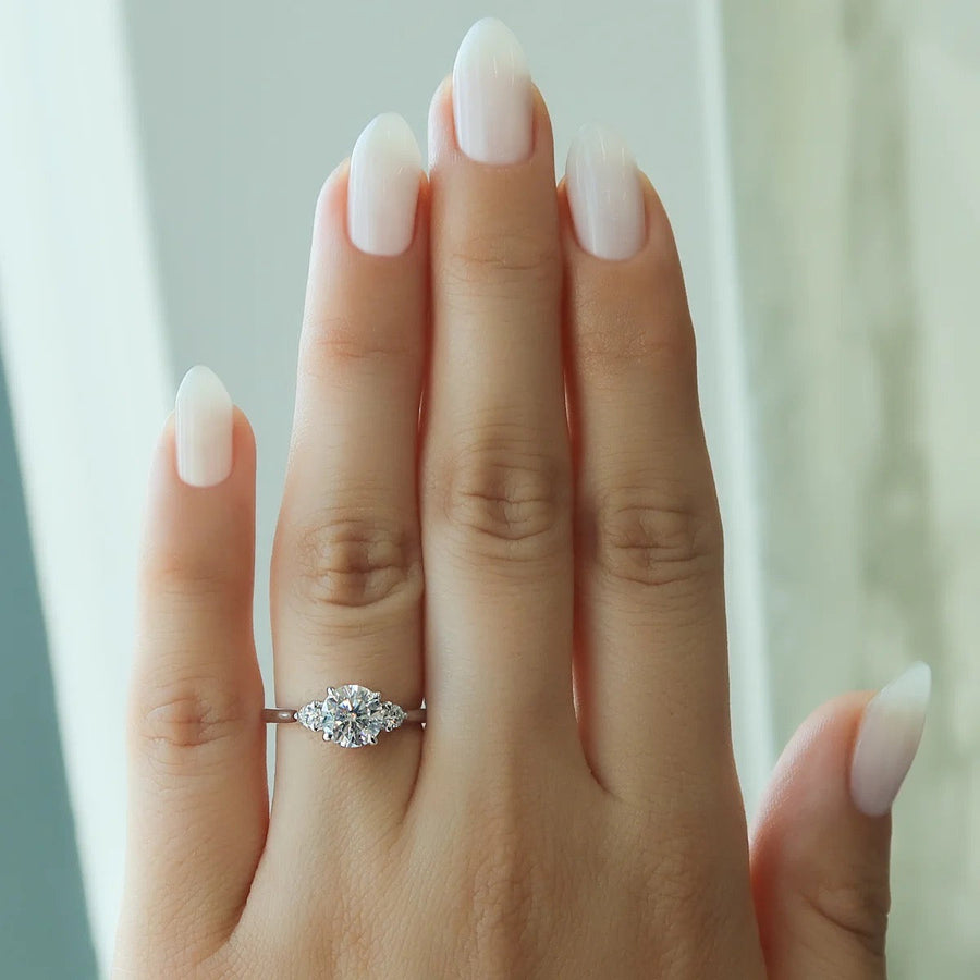  The Lia Round Moissanite Ring 14k White Gold 004 Final