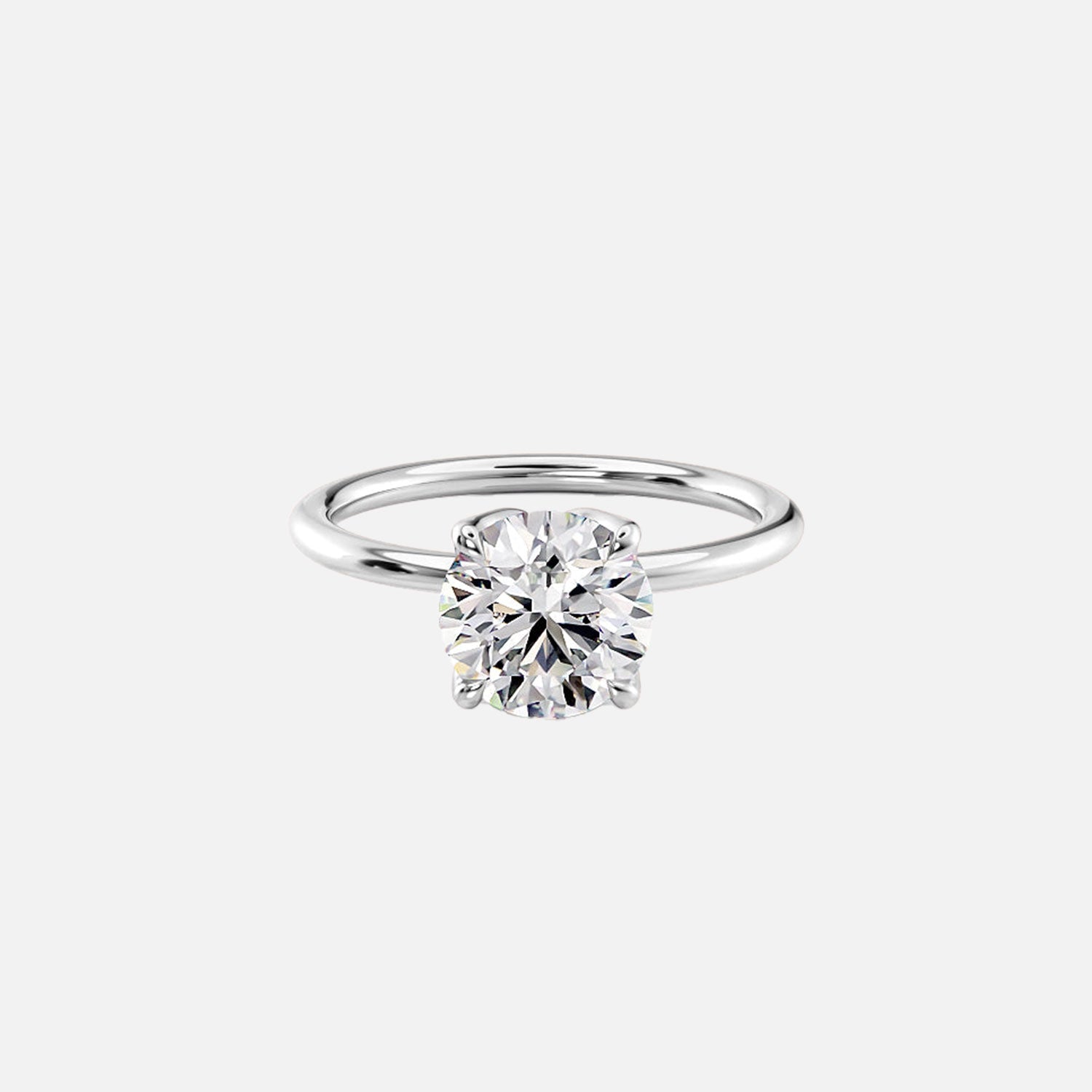  The Lisa Round Moissanite Ring 14k White Gold 001
