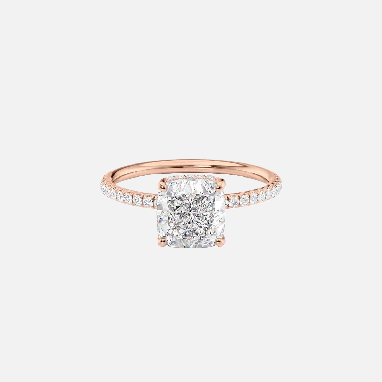  The Mandy Cushion Moissanite Ring 14k Rose Gold 001