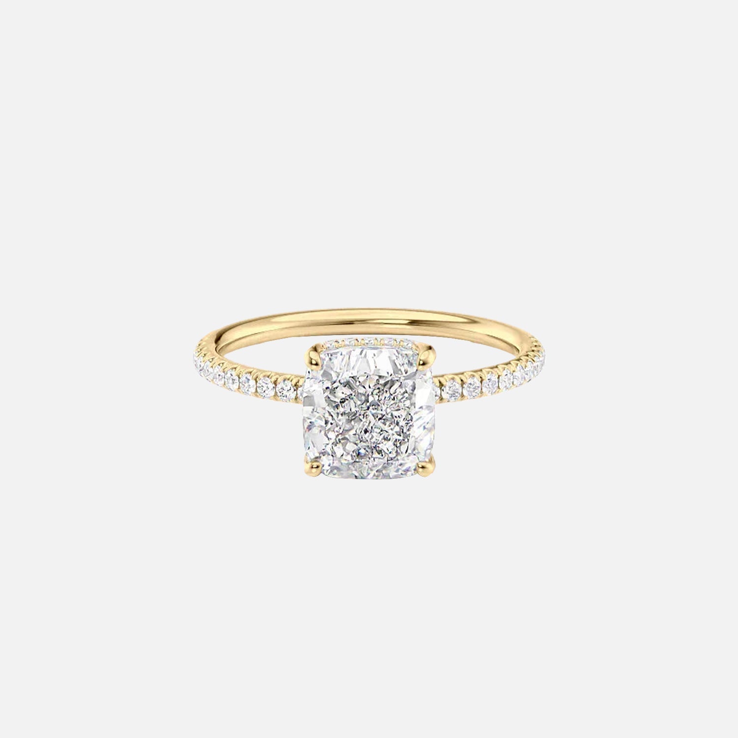 The Mandy Cushion Moissanite Ring 14k Yellow Gold 001