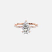  The Mandy Pear Moissanite Ring 14k Rose Gold 001