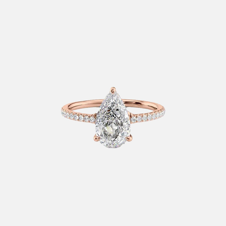  The Mandy Pear Moissanite Ring 14k Rose Gold 001