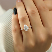  The Mandy Pear Moissanite Ring 14k Rose Gold 003