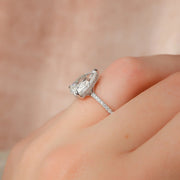  The Mandy Pear Moissanite Ring 14k White Gold 003