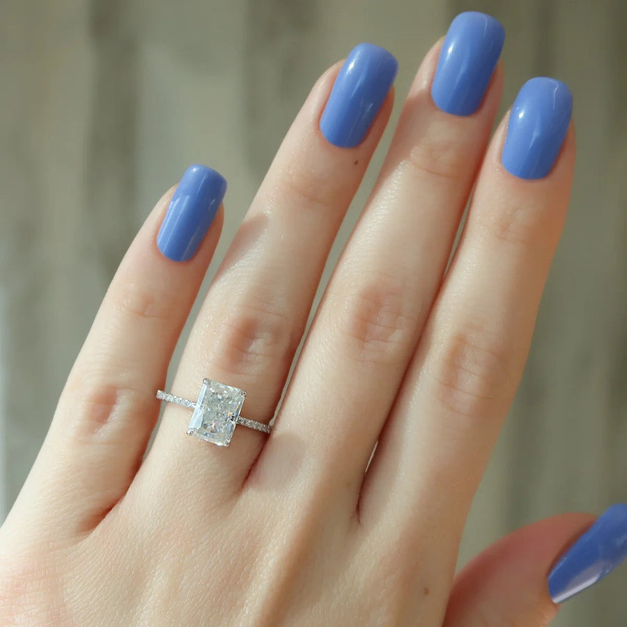  The Mandy Radiant Lab Diamond Ring 14k White Gold 003
