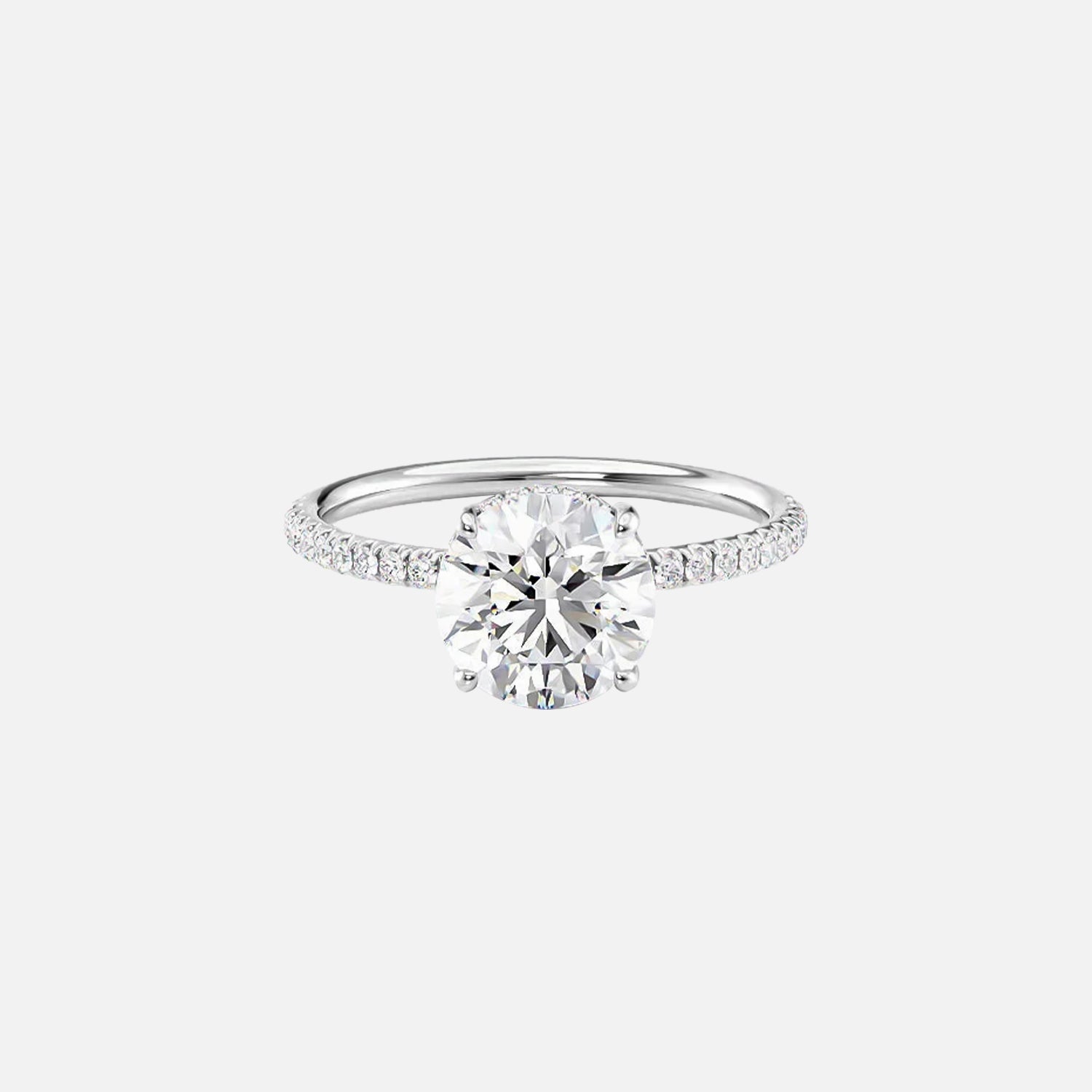 The Mandy Round Moissanite Ring 14k White Gold 001