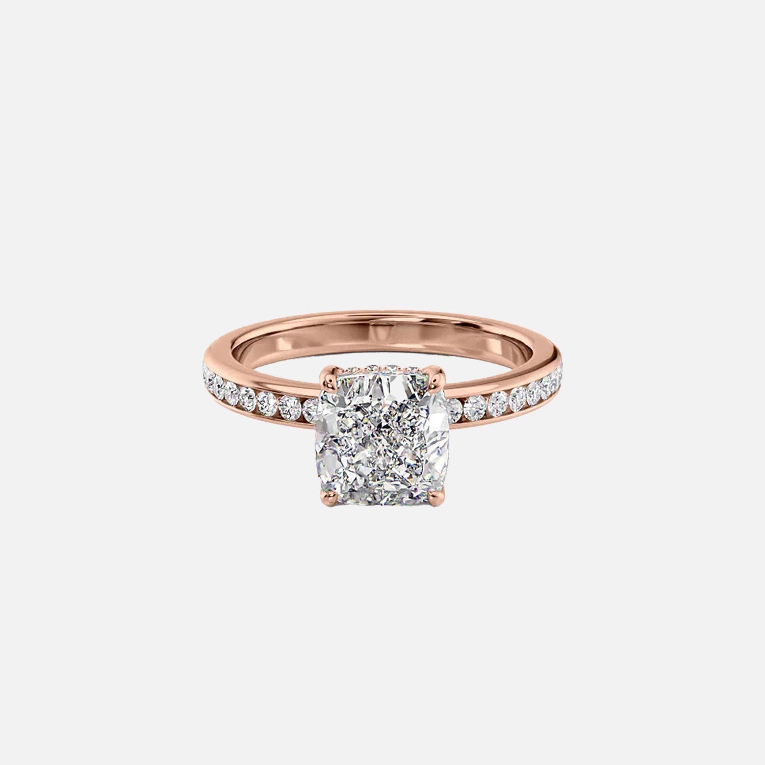  The Marilyn Cushion Moissanite Ring 14k Rose Gold 001