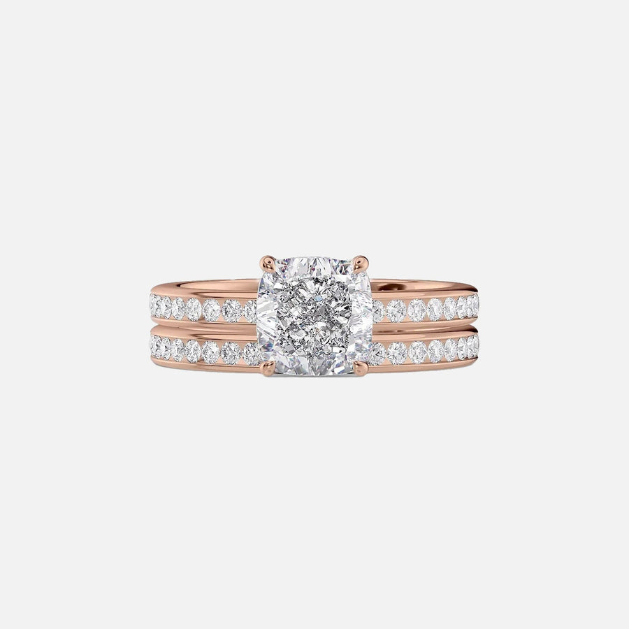  The Marilyn Cushion Moissanite Ring 14k Rose Gold 003